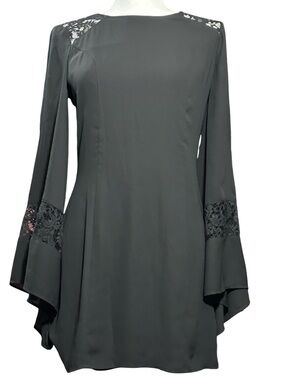 Express Black Lace Accent Bell Sleeve Mini Dress - Size 2